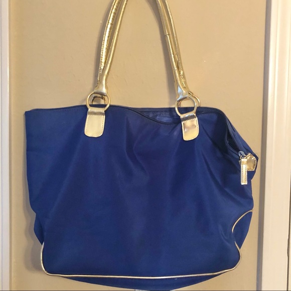 Blue and gold tote bag - Picture 2 of 8